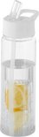 Transparante drinkfles/waterfles met wit fruit infuser 740 ml - Sportfles - BPA-vrij