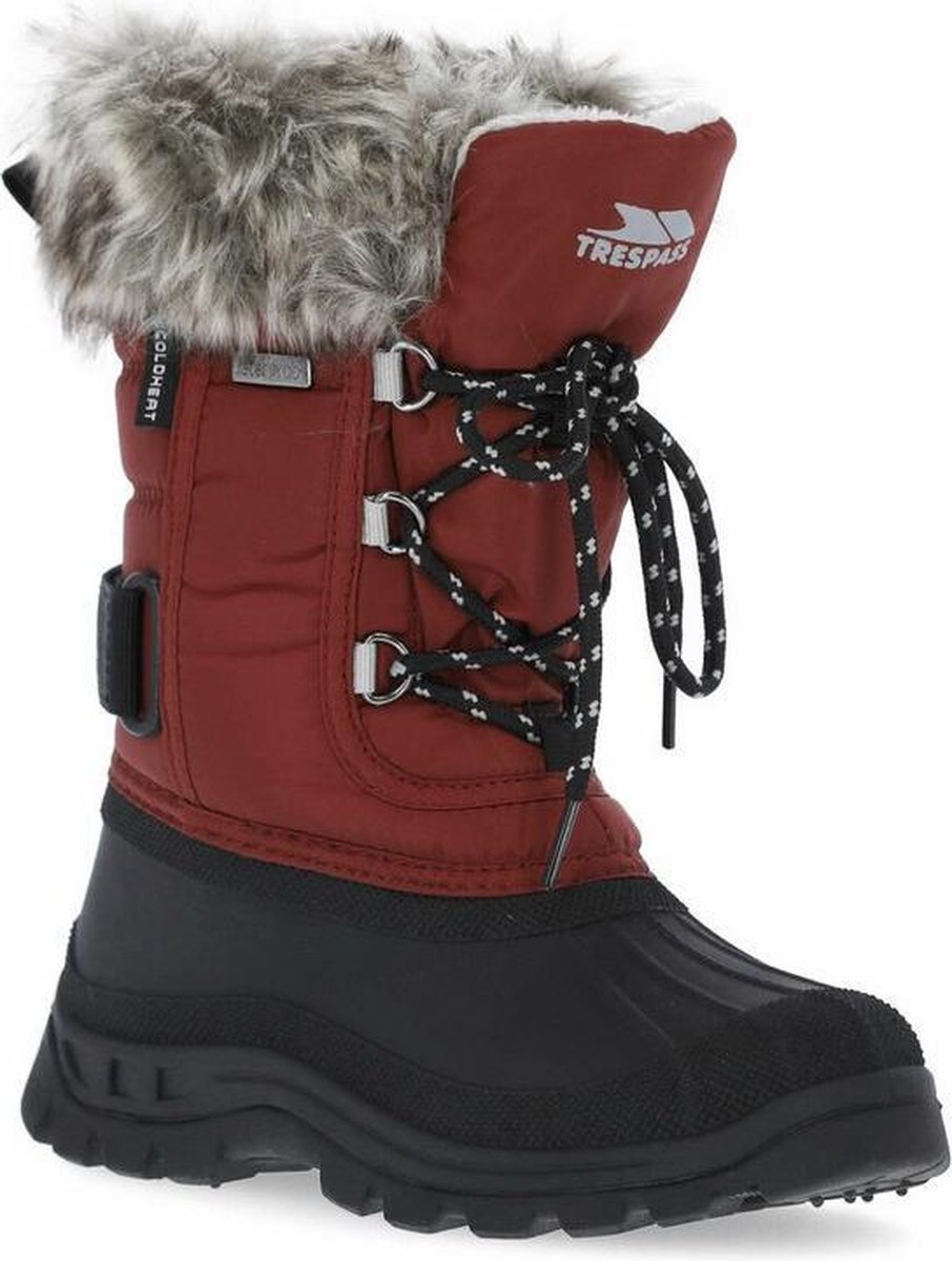 Trespass Unisex Kids Lanche Faux Fur Snow Boots (Merlot)
