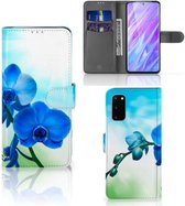 Hoesje Geschikt voor Samsung Galaxy S20 Orchidee Blauw