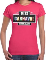 Miss Carnaval verkleed t-shirt fuchsia roze voor dames XS