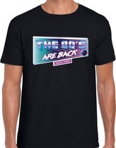 Eighties The 80s are back t-shirt zwart voor heren - disco thema outfit / feest shirt kleding L