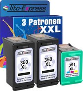 Set van 3x gerecyclede inkt cartridges voor HP 350XL & 351XL