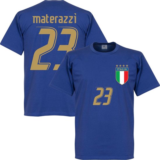 Italië Materazzi WK 2006 T-Shirt - Blauw - L