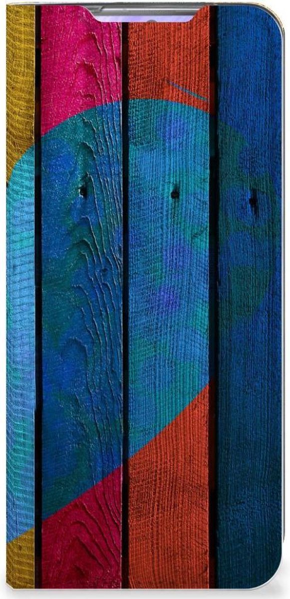 Samsung Galaxy S20 Book Wallet Case Wood Heart - Cadeau voor je Vriend