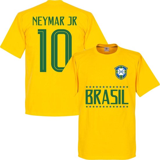 Brazilie Neymar JR 10 Team T-Shirt - Geel