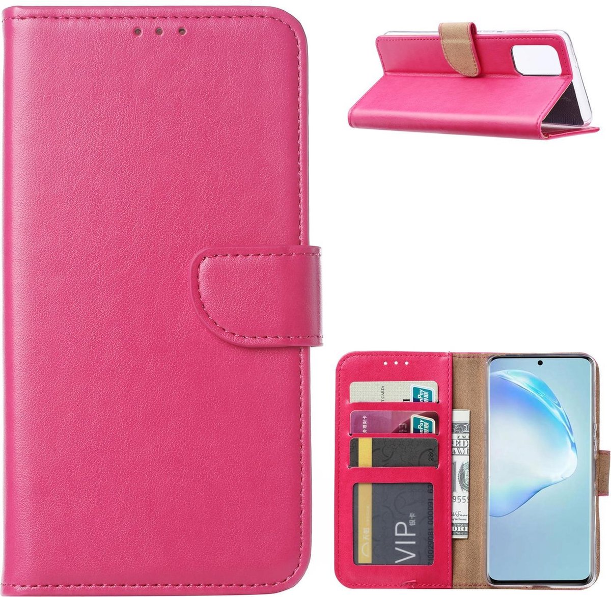 Samsung Galaxy S20 Plus Bookcase Roze met Pasjeshouder