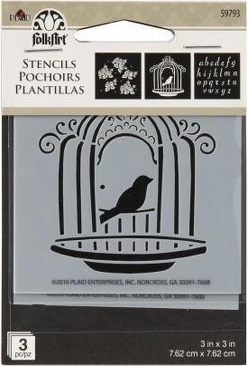 FolkArt Stencil cottage chic 3pc