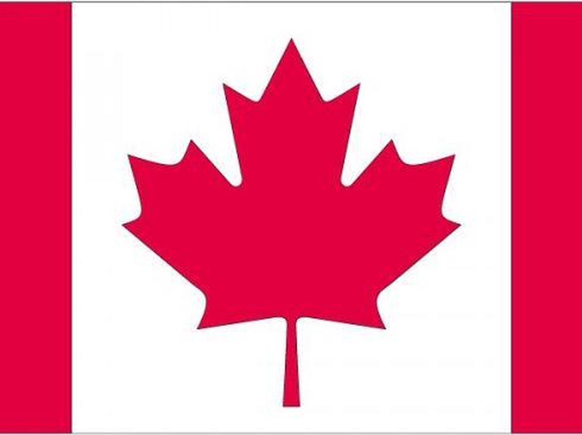 Afbeelding van product Bellatio Decorations  20x Binnen en buiten stickers Canada 10 cm - Canadese vlag stickers - Supporter feestartikelen - Landen decoratie en versieringen