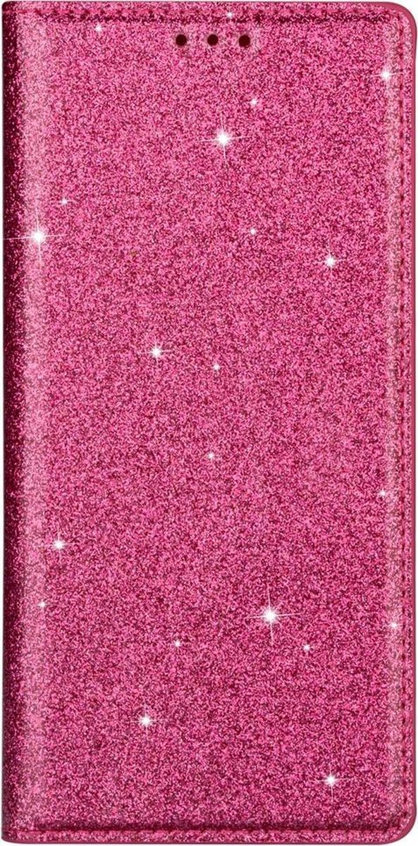Glitter Book Case - Geschikt voor Samsung Galaxy S20 Hoesje - Roze