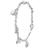 Lucardi Meisjes Armbandje met hanger met plating - Dier - Cadeau - Echt Zilver - Zilverkleurig