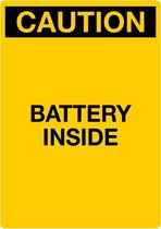 Sticker 'Caution: Battery inside' 148 x 105 mm (A6)