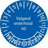 Volgend onderhoud op sticker 21-26, 25 meter op rol 40 mm - 580 per rol