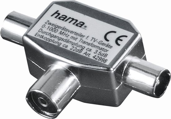 Hama - Coax Antenne Splitter Voor TV Aluminium - 30 Dagen Goed Geld Terug | bol.com