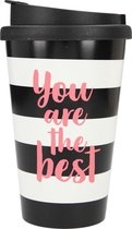 Depesche Drinking Cup To-Go Vous êtes le meilleur noir et blanc