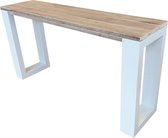 Wood4you - Side table enkel steigerhout 120Lx78HX38D cm wit