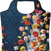 Bekking & Blitz - Vouwtas - Shopper - Eco-friendly - Kunst - Bloemen - Tulpen - Delfts blauw - Bloemstilleven met Tulpenvaas - Roman Reisinger