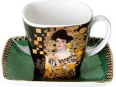 Goebel - Gustav Klimt | Kop en schotel Adele Bloch-Bauer zwart | Porselein - 100ml - met echt goud