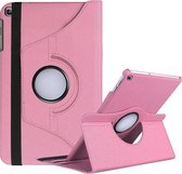 P.C.K. Hoesje/Boekhoesje/Bookcover/Bookcase/Book draaibaar lichtroze geschikt voor Samsung Galaxy TAB T580 10.1 INCH (2016) MET GLASFOLIE/TEMPERED GLASS