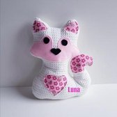 Knuffel vosje Roze met naam