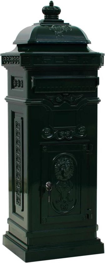 vidaXL Pilaar brievenbus vintage stijl roestbestendig aluminium groen