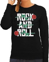 Rock and Roll sweater/trui zwart voor dames - muziek thema - Fifties / sixties - kleding / shirt M