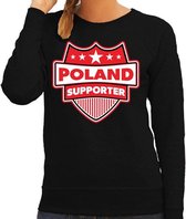 Polen / Poland schild supporter sweater zwart voor dames 2XL