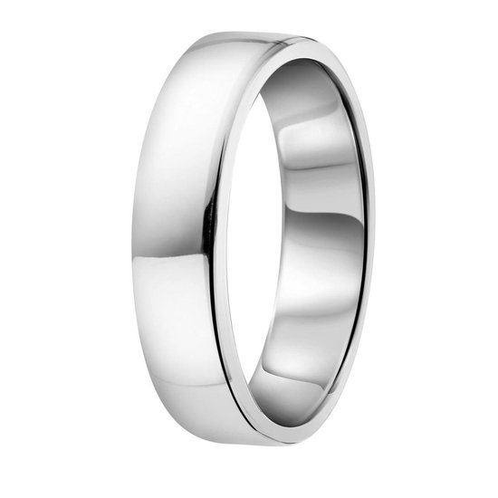 Lucardi - Dames Ring glad 5mm - Ring - Cadeau - Echt Zilver - Zilverkleurig  | bol.com