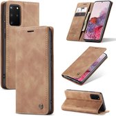 Samsung Galaxy S10 Lite Bookcase hoesje - CaseMe - Effen Tan - Kunstleer