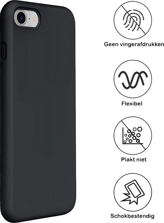 Hoes voor iPhone 6/6s Hoesje Siliconen Case Hoes Cover Dun - Zwart | bol.com