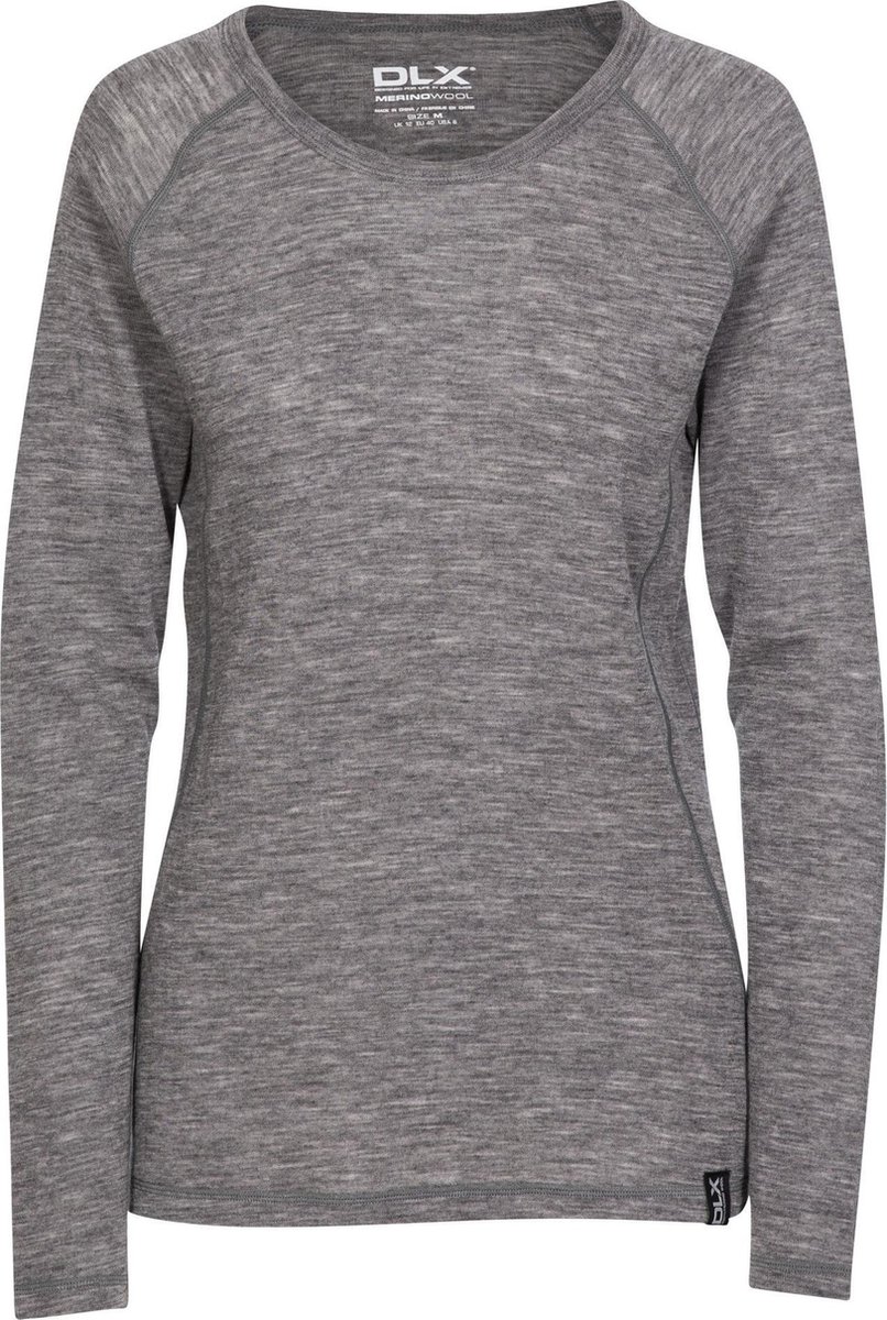 DLX functionele damesonderkleding Libra - Female Dlx merino basislaag top donkergrijs gemêleerd