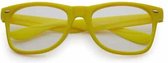 Freaky Glasses® - nerdbril - bril zonder sterkte - retrobril - nepbril - geel