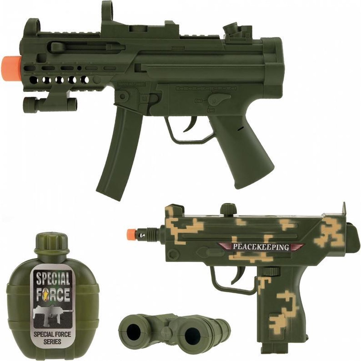 Leger speelgoed pistool wapen set - 4-delig - Leger verkleed geweer met  geluid | bol.com
