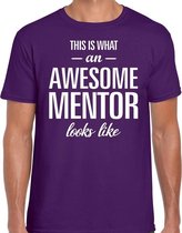 Awesome mentor cadeau t-shirt paars voor heren XL