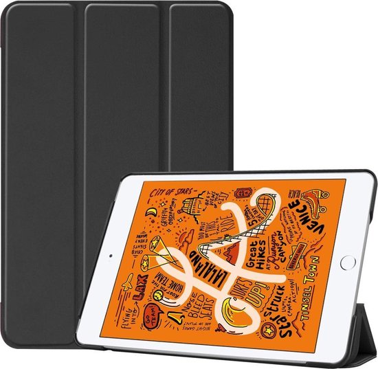 Monarch Rose kleur puree Cazy Geschikt voor Apple iPad Mini (2019) hoes - Smart Tri-Fold Book Case -  Zwart | bol.com