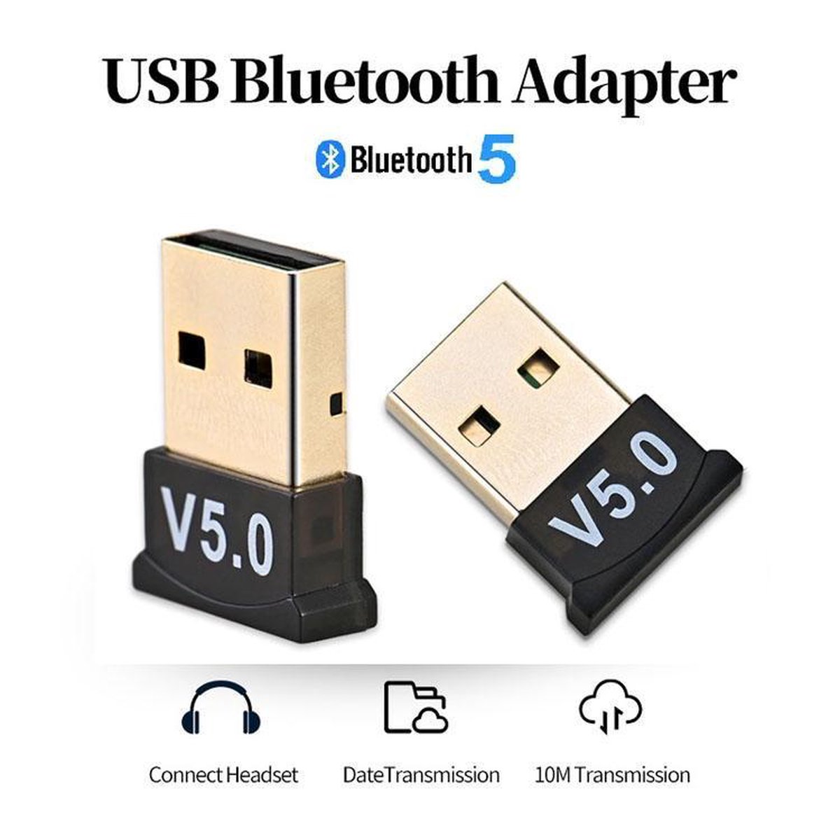Usb Bluetooth 5.0 Adapter Dongle Zender Ontvanger Voor Computer PC Laptop - Merkloos