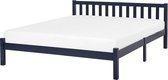 Beliani FLORAC - Tweepersoonsbed - blauw - dennenhout