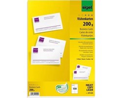 Sigel - visitekaartjes - wit - 85x55 mm - 200 gram - 150 stuks -SI-DP839