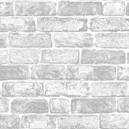 foto Garantie licentie Kids@Home | stenen muur | wit, grijs | behangpapier 0,53x10m | bol.com
