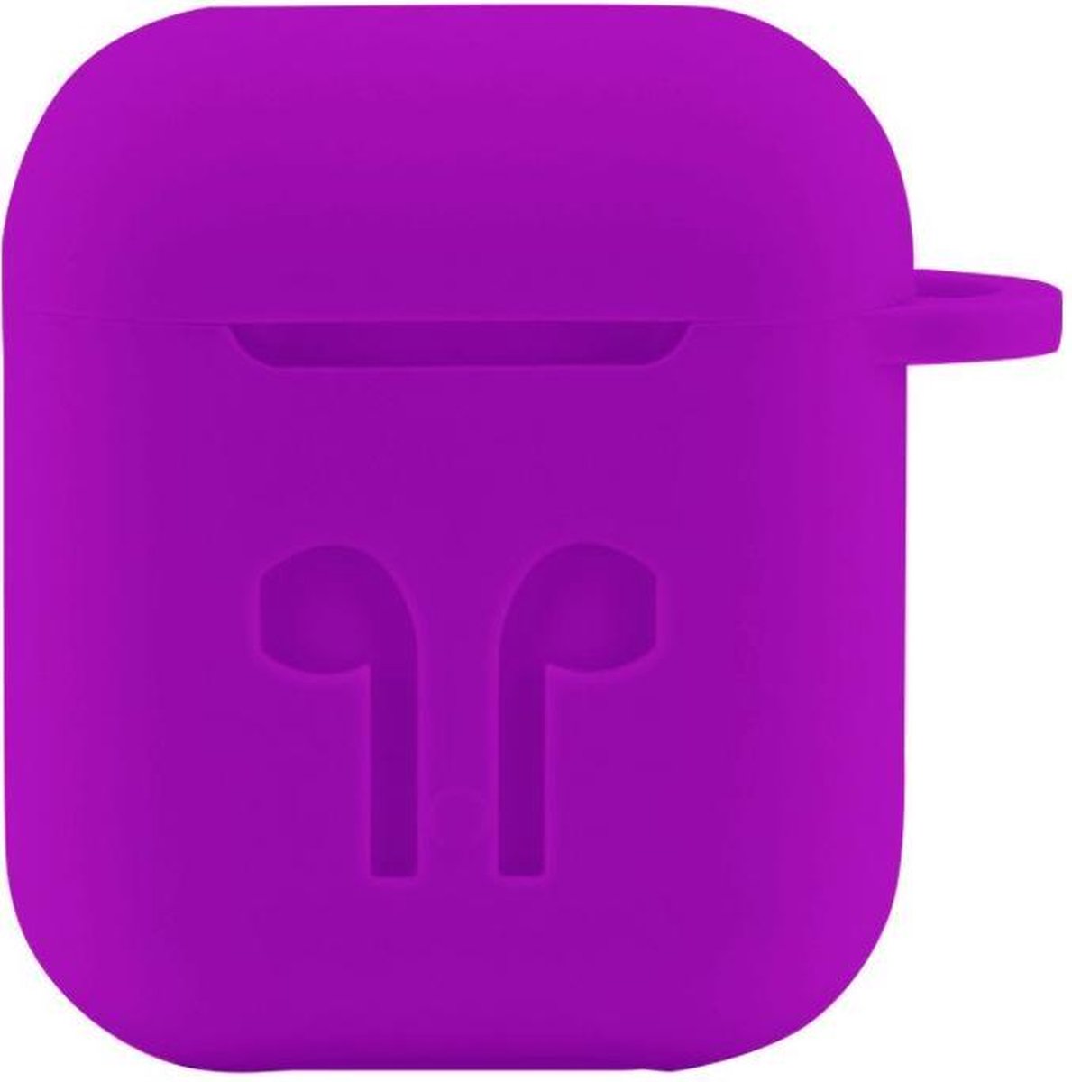 Airpods case - Apple Airpods - paars siliconen - met musketon
