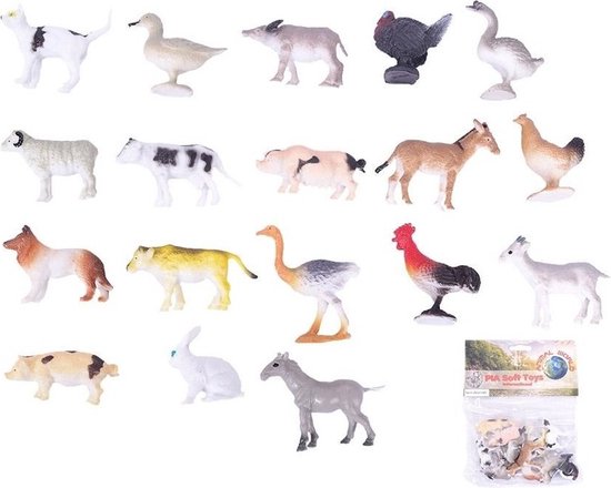 Pia Boerderij diertjes/dieren - 12x stuks - 2-6 cm