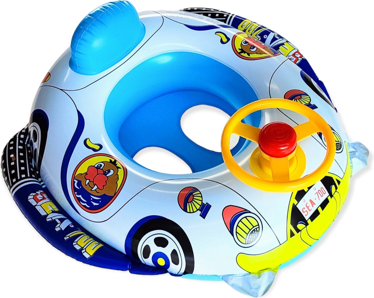 Opblaasboot - Baby Float - Kinderen - Rubberboot - Auto - Blauw
