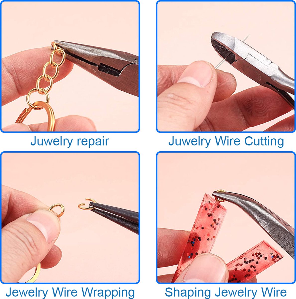 MMOBIEL 4x Sieraden Tangen Set voor Sieraden Maken / Repareren / DIY Tools — afbeelding 2