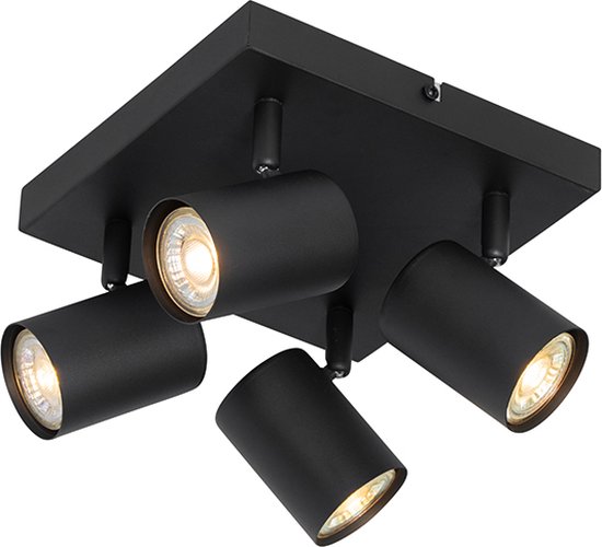 NETTLIFE plafondspot 2 lampen zwart GU10 woonkamer moderne verstelbare plafondlamp