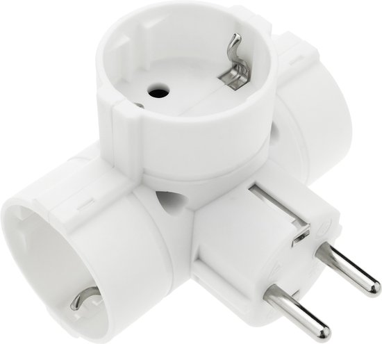 Prise Schuko 220VAC Blanche avec Interrupteur - Cablematic