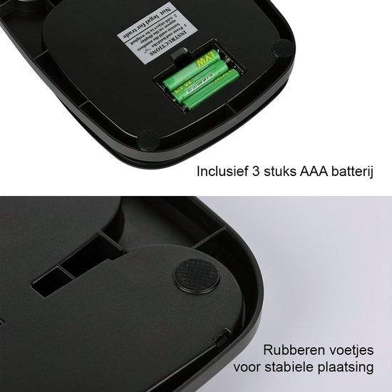 Balance de cuisine Balance numérique de précision - 0 à 3000 grammes - avec fonction tare - noir