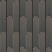 Grafisch behang Profhome 376783-GU vliesbehang gestructureerd met grafisch patroon glanzend zwart beige 5,33 m2