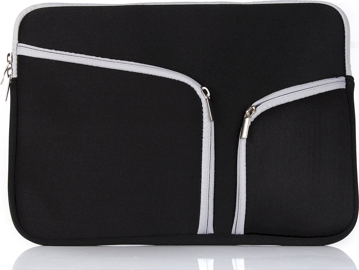 Mobigear Double Zipper Neopreen Sleeve Universeel - Laptop 14 inch - Zwart