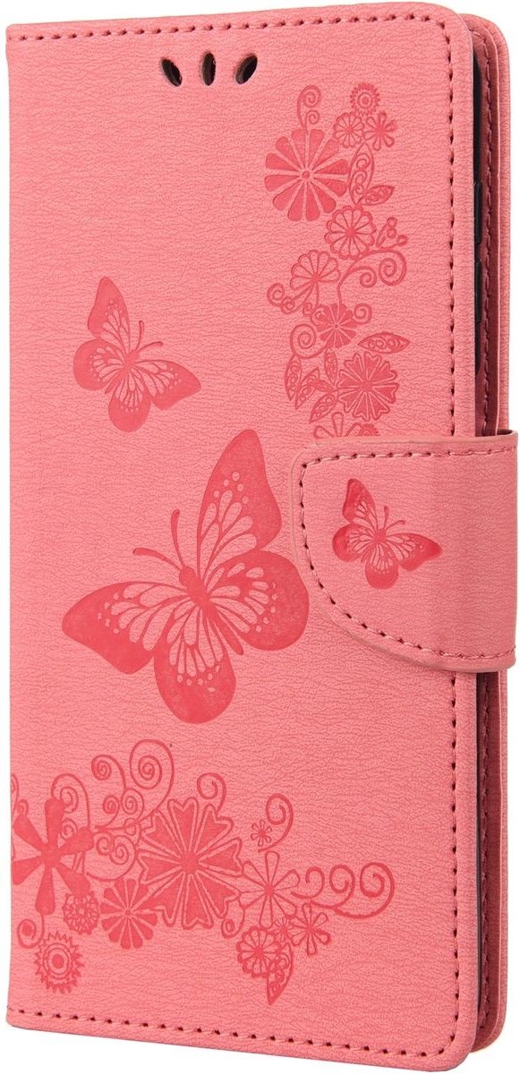 Mobigear Telefoonhoesje geschikt voor Samsung Galaxy M53 Hoesje | Mobigear Butterfly Bookcase Portemonnee | Pasjeshouder voor 2 Pasjes | Telefoonhoesje voor Pinpas / OV Kaart / Rijbewijs - Roze