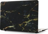 Mobigear Laptophoes geschikt voor Apple MacBook Air 11 Inch (2010-2016) Hoes Hardshell Laptopcover MacBook Case | Mobigear Marble - Zwart /Bruin - Model A1370 / A1465 | Zwart,bruin