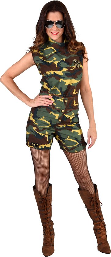 Magic Design Hotpants Camouflage Dames Polyester Groen Maat L